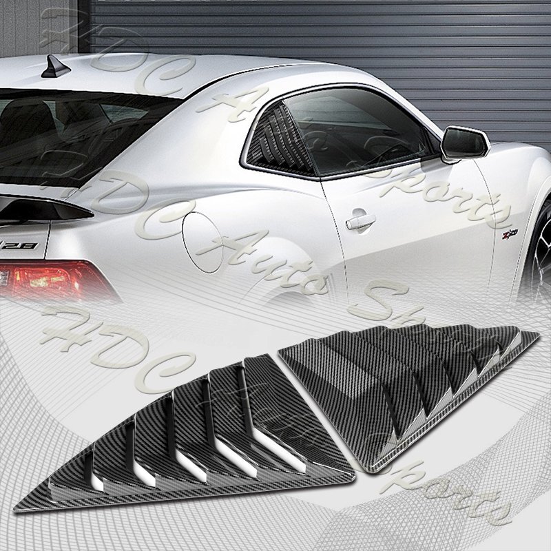 For 2010-2015 Chevy Camaro Carbon Look Side Window Louvers Scoop Cover Vent 2pcs
