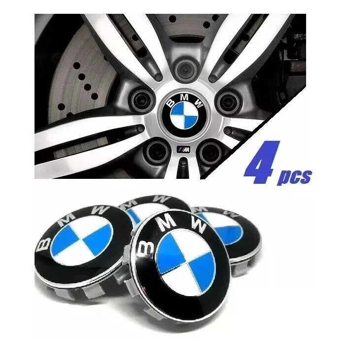 Genuine Set of 4Pcs 56mm Fit for B-M-W Wheel Rim Cover Hubcaps Emblem Badge
