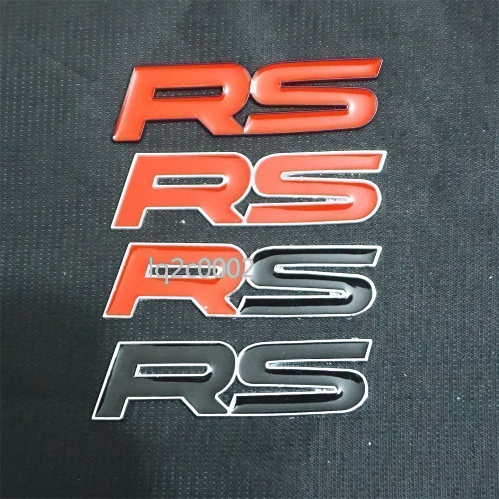 1x Chrome Blue Silver RS Metal Badge Sticker Emblem Decal Sports Racing Motor GT