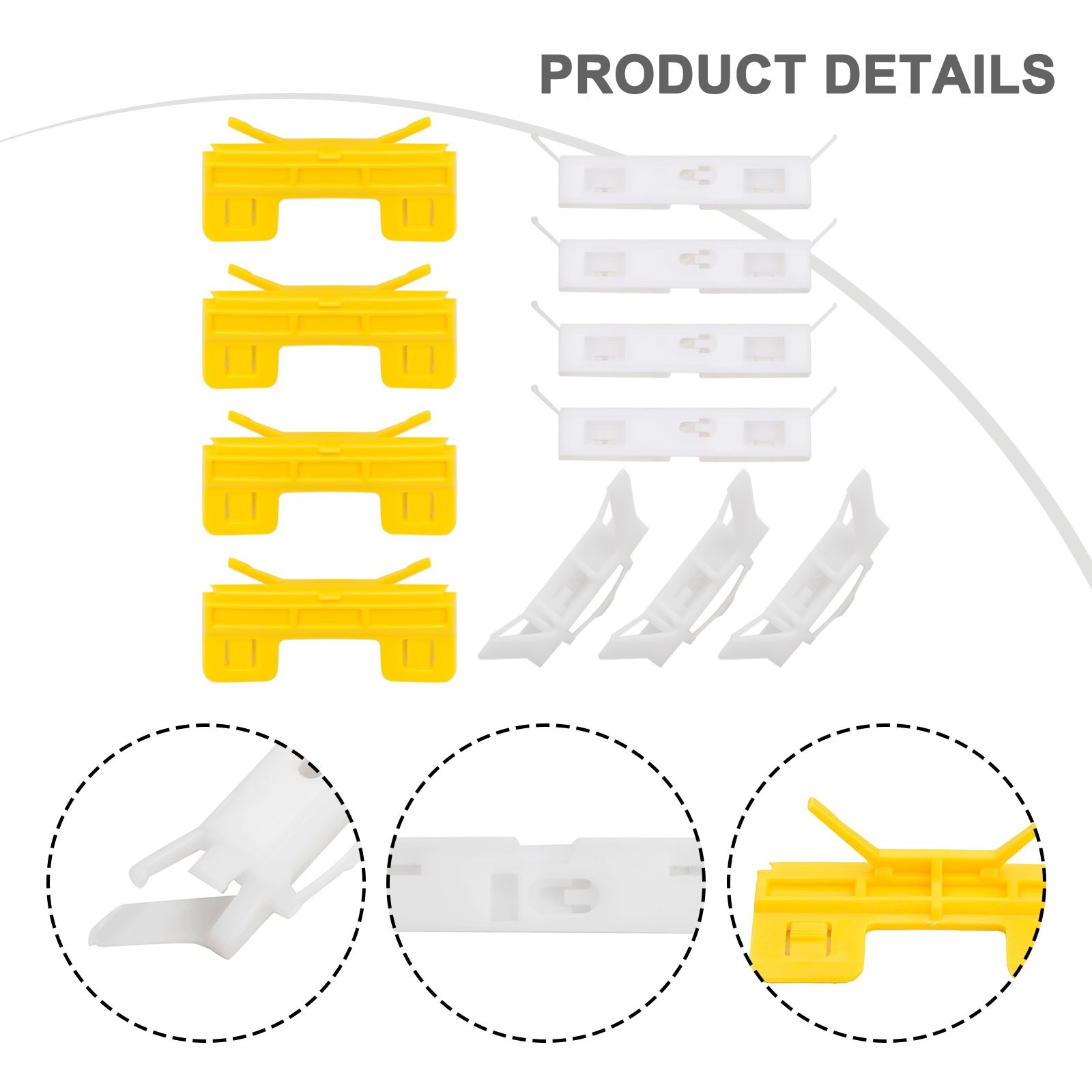 For Acura-TSX Molding Clips White & Yellow 6.2cm X 2.7cm 6cm X 1cm 7cm X 1.5cm