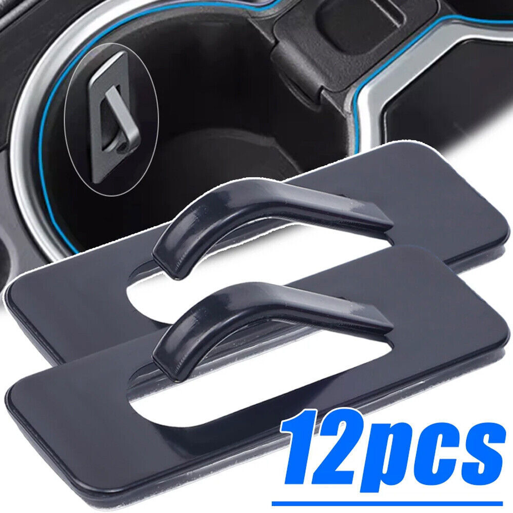 12x Car Cup Holder Insert Limiter Slot Anti Shake Fixed Bottle Fixing Clip Black