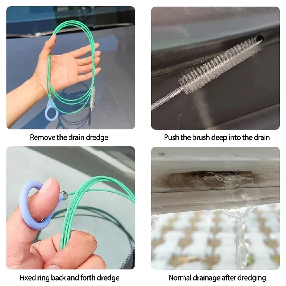3m/5m Car Drain Dredge Cleaning Brush Auto Sunroof Drain Hole Clog Brush Long
