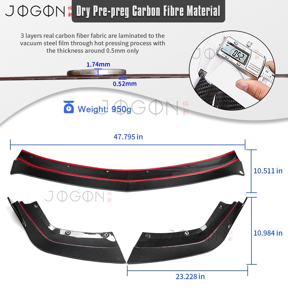 Carbon For Acura Integra Type S 2023 2024-2026 Exterior Front Bumper Lip Trims