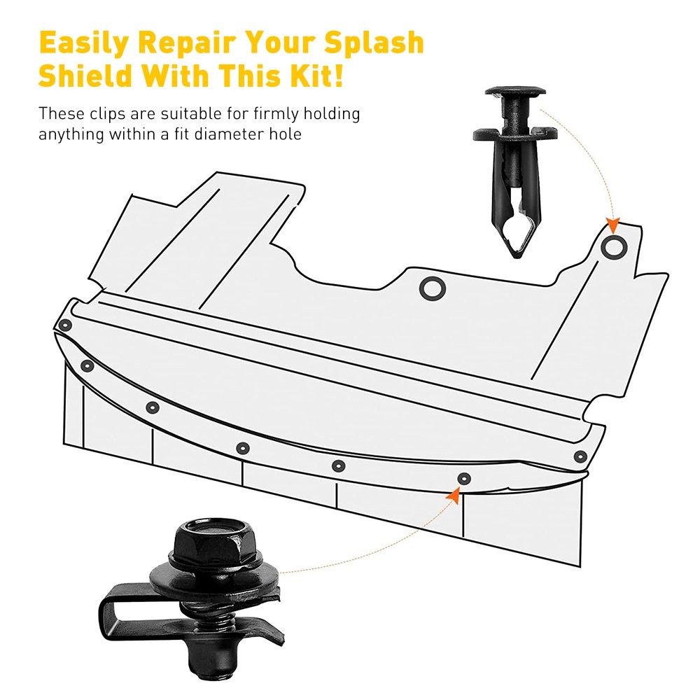 For Toyota Body Bolts & U-nut Clips Engine Under Cover Splash Shield Guard EOE