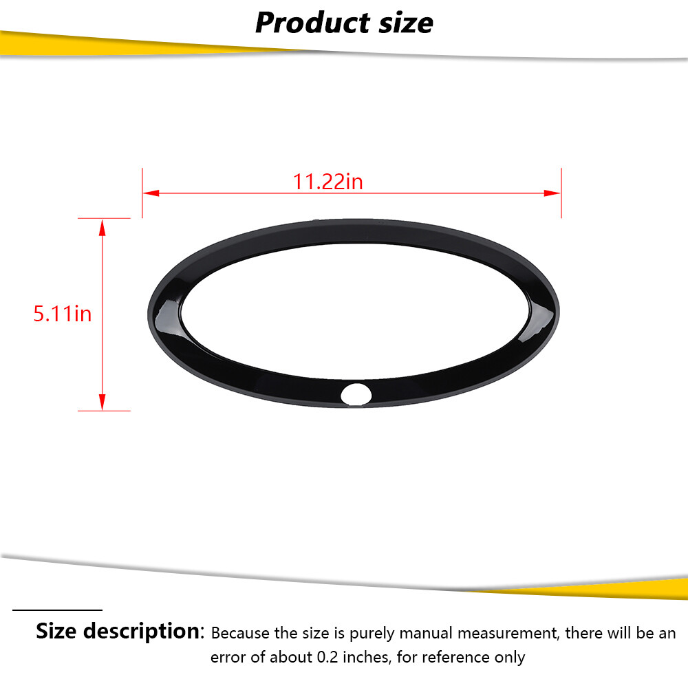 Black Front Logo Emblem Badge Ring Cover Trim For Ford F150 2021-22 With Camera
