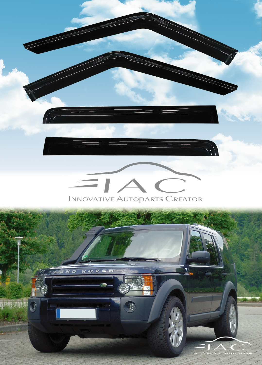 For Land Rover Discovery 3/4 2004-2016 Window Visor Vent Sun Shade Rain Guard
