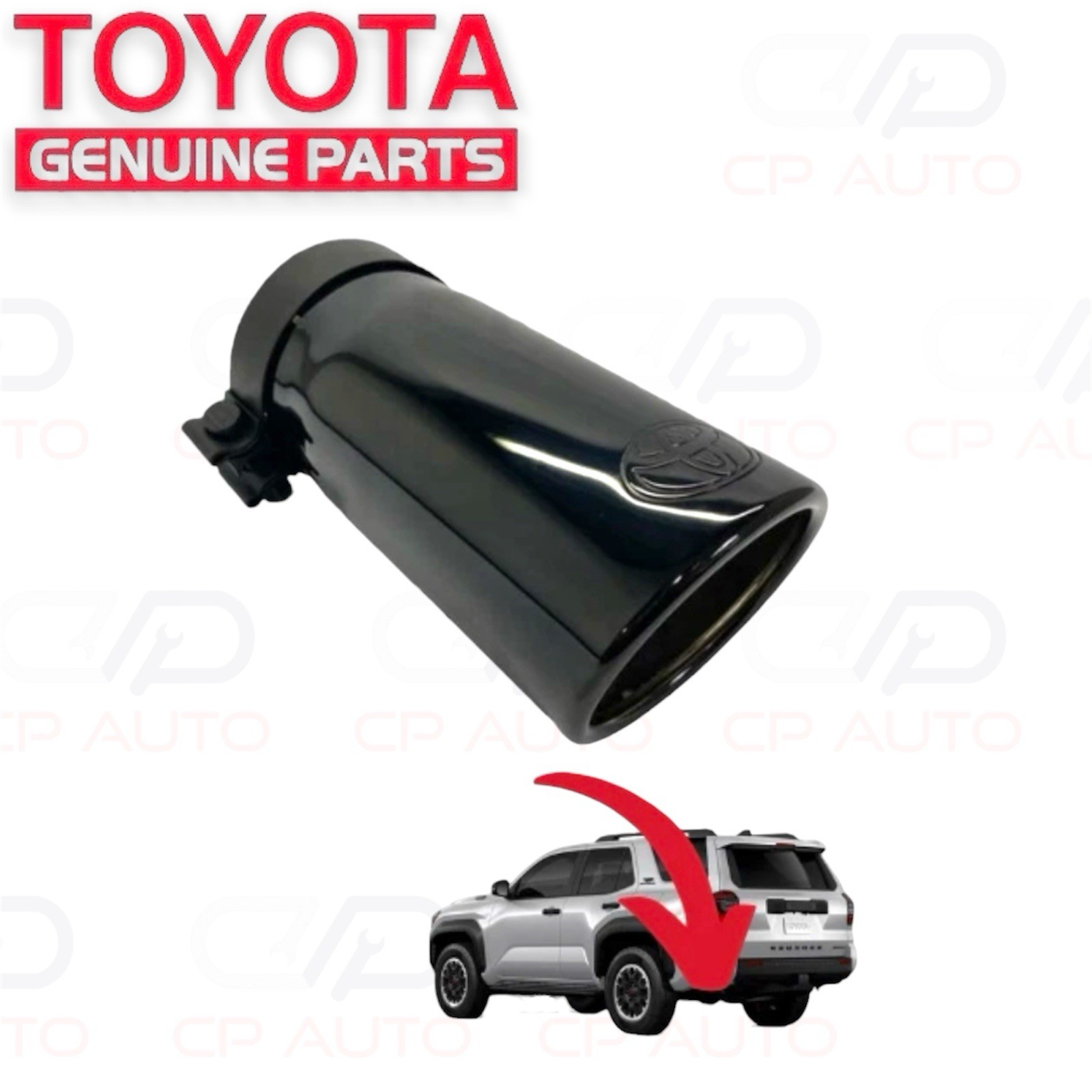 25 – 26 TOYOTA 4RUNNER EXHAUST TIP BLACK CHROME OEM NEW GENUINE TOYOTA
