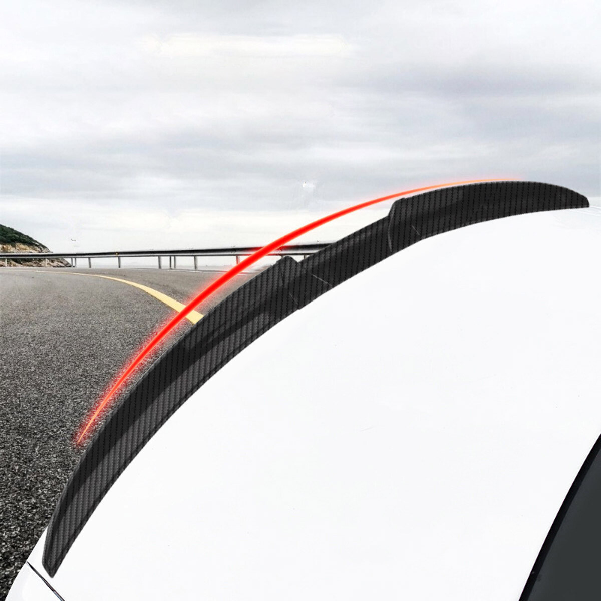 For Chrysler 300 300C Car Rear Trunk Lip Spoiler Wing Adjustable Carbon Fiber
