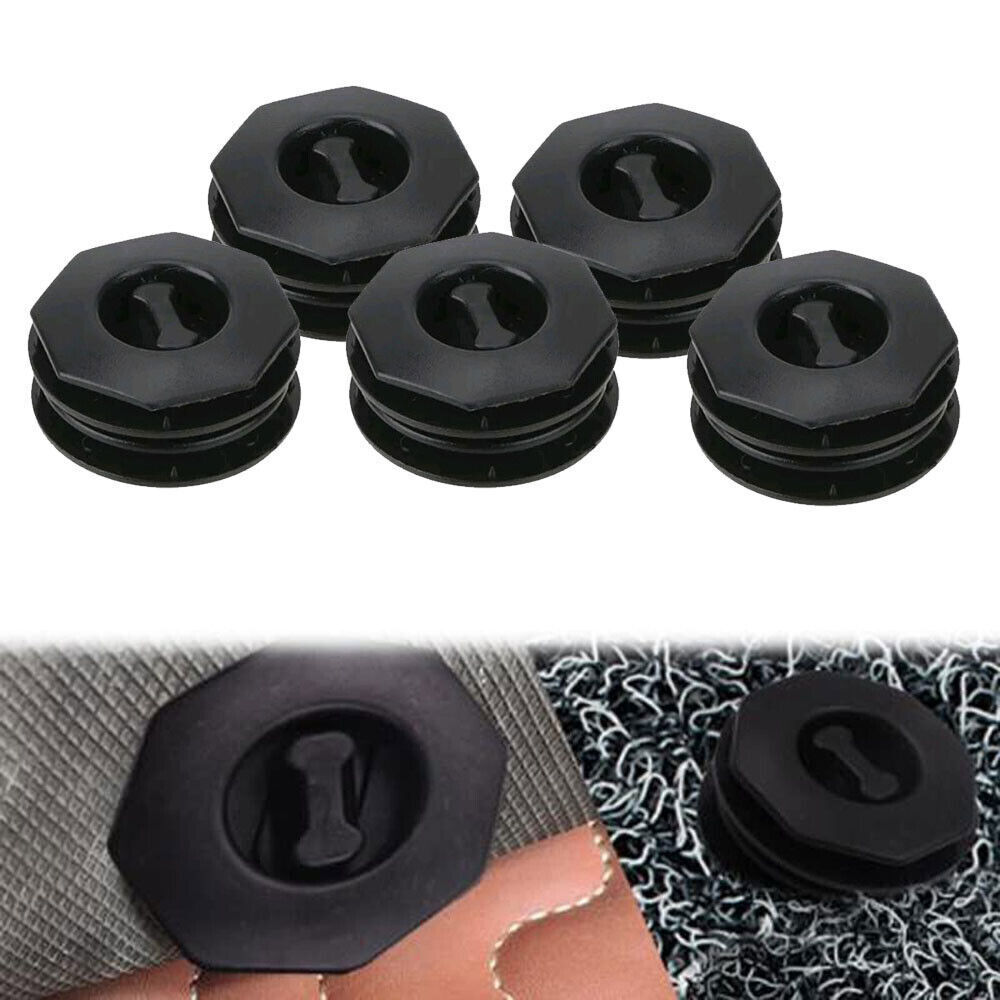 Universal Car Floor Mat Clips Carpet Fixing Retainer Grips Clamps Holder Black