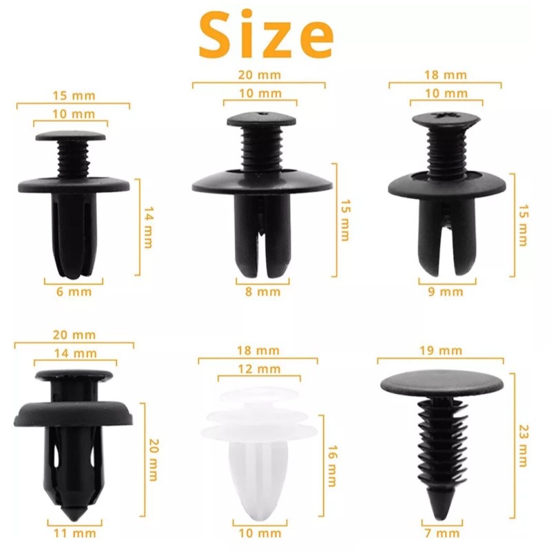 100pcs Car Push Pin Rivet Bumper Fender Liner Door Panel Retainer Clips Fastener