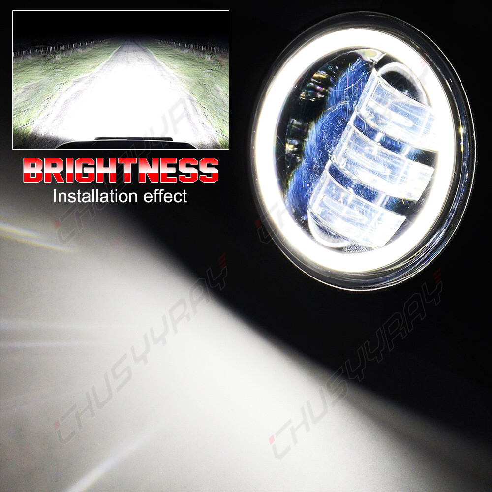 Halo 4 inch Round LED Fog Lights Bumper Driving Lamp For 2009-2018 Dodge Journey