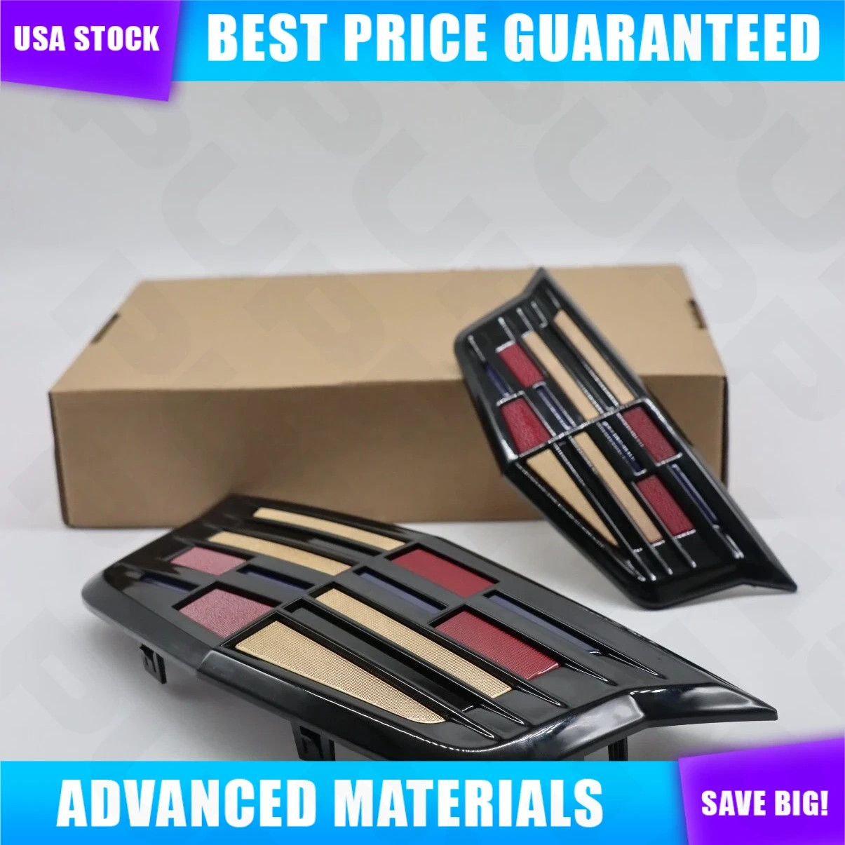 For XTS CT6 XT5 ATS Front & Rear Black & Color Crest Clip-On Badge Emblem