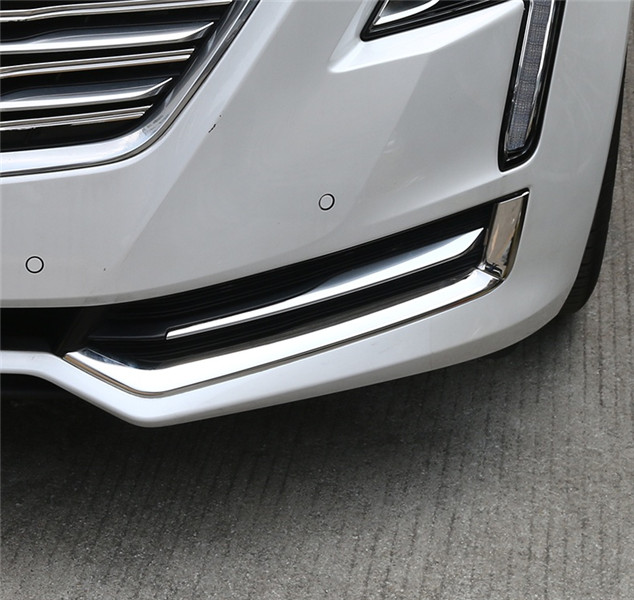 For Cadillac CT6 2016-2018 ABS Chrome Front Fog Lamp Light Strip Trim 4PCS