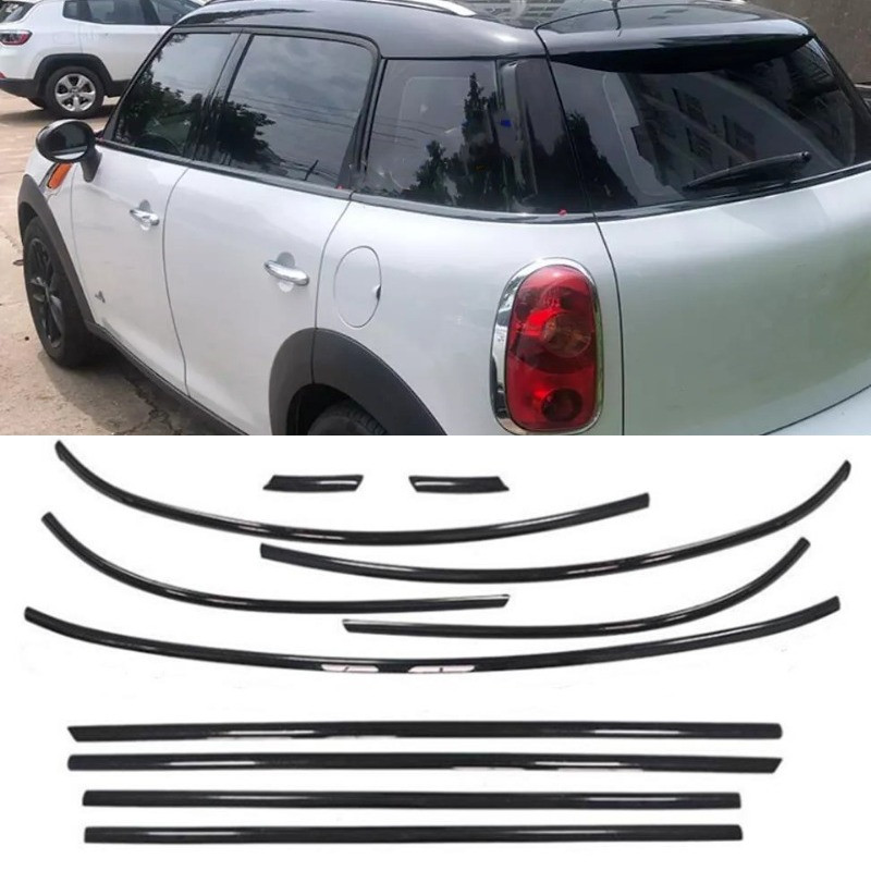 Fit For Mini Cooper Countryman R60 2010-2016 Gloss Black Stainless Window Trim