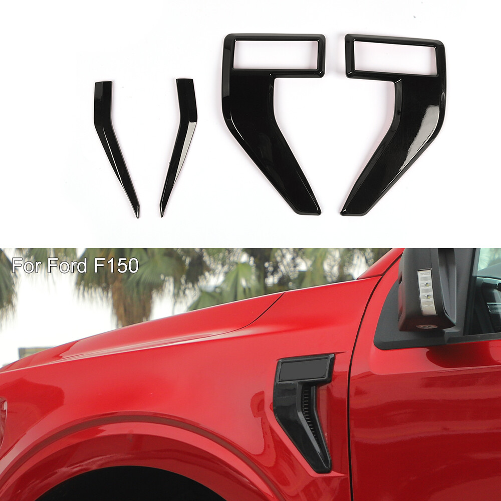 Exterior Side Fender Badge Emblem Air Vent Trim Cover For Ford F150 2021+ Black