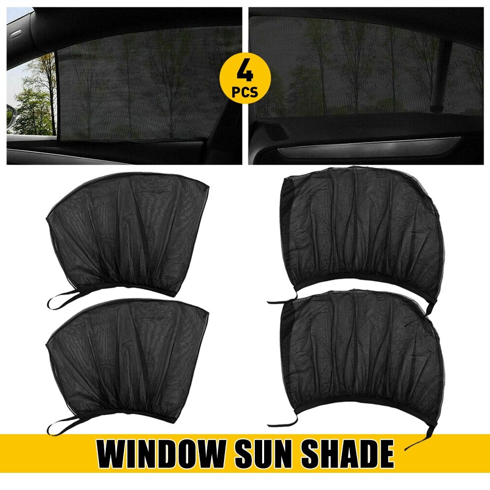 4Pcs Universal Car Side Window Baby Sun Shade Breathable Screen Cover Sunshade