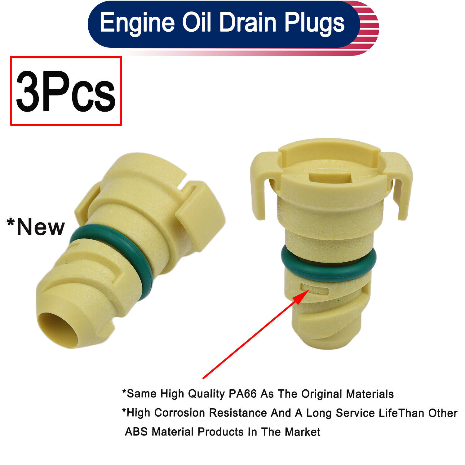 3x Engine Oil Drain Plugs for Ford Edge Expedition Explorer Lincoln New