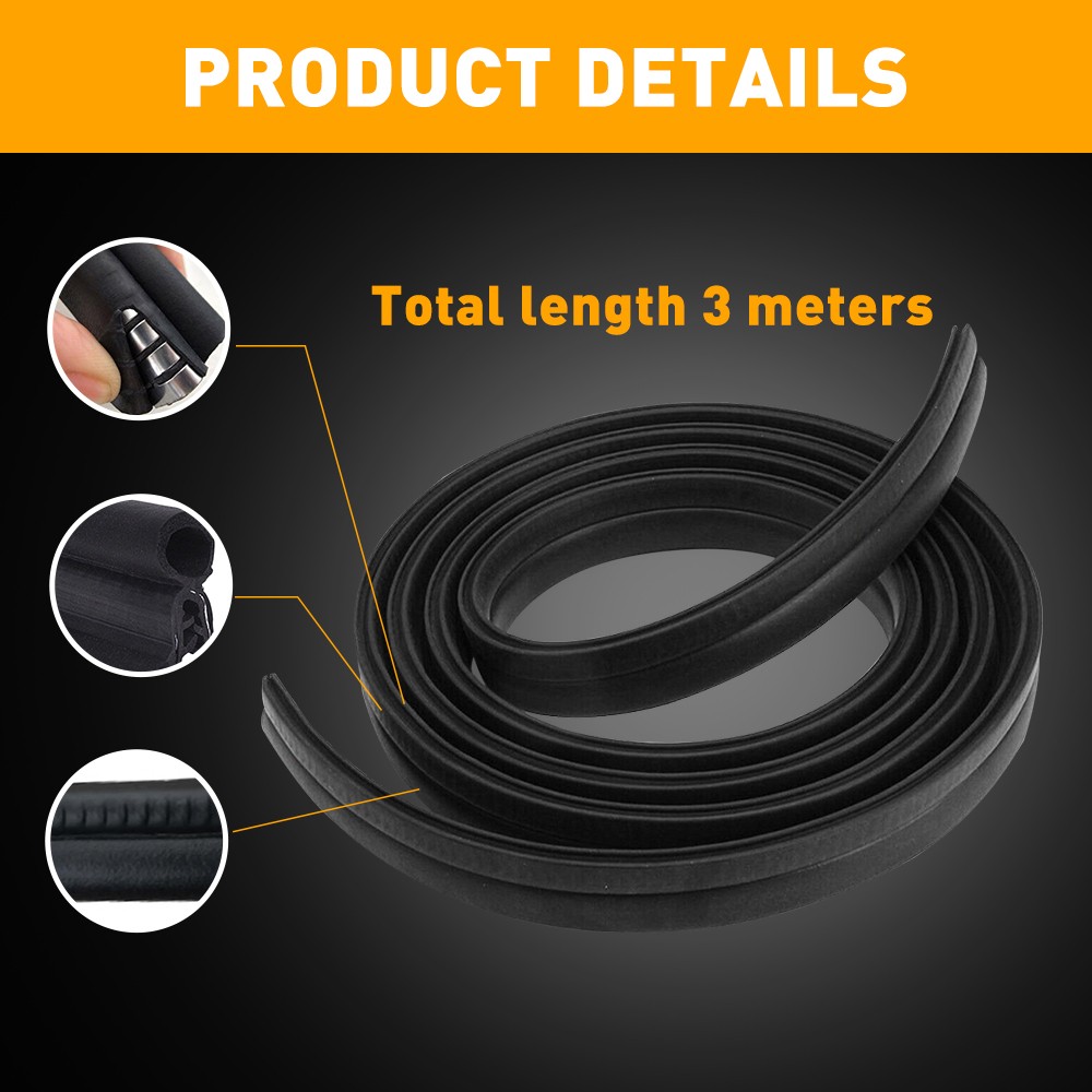 Rubber Seal U Protector Shape Weather Bulb Edge Waterproof Stripping EPDM LX