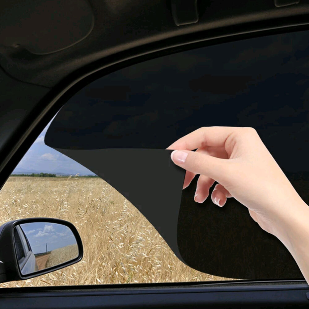 2PCS Car Window Electrostatic Sunshade Stickers UV Protection Film Accessories
