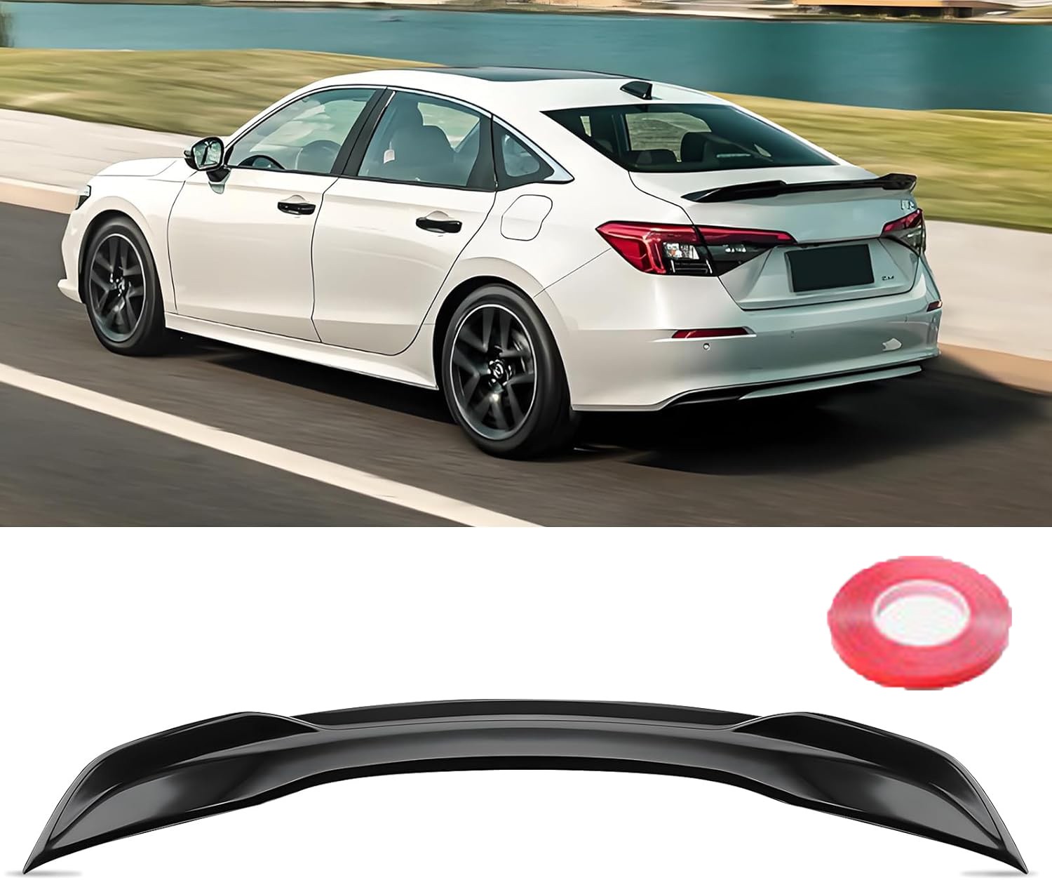 For 2022-2025 Honda Civic Sedan Si Factory M Style Trunk Spoiler Wing High Kick