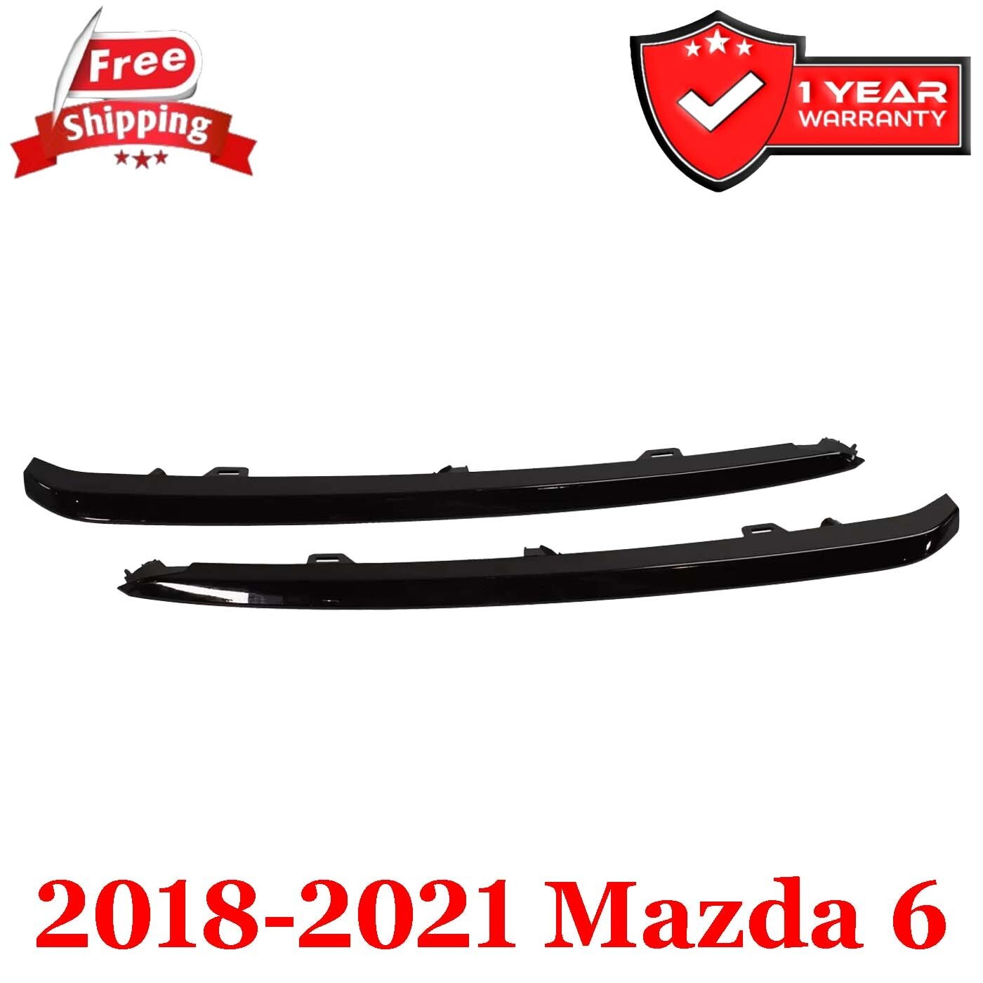 Bumper Trims For 2018-2021 Mazda 6 Front Left & Right Side Set 2pcs