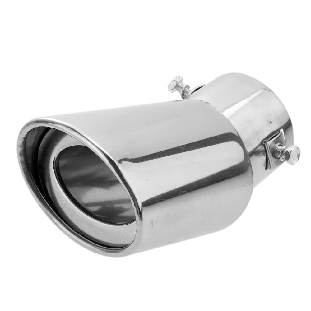 Chrome Car Stainless Steel Rear Exhaust Pipe TRIM Tail Muffler Tip Round Tip EAK