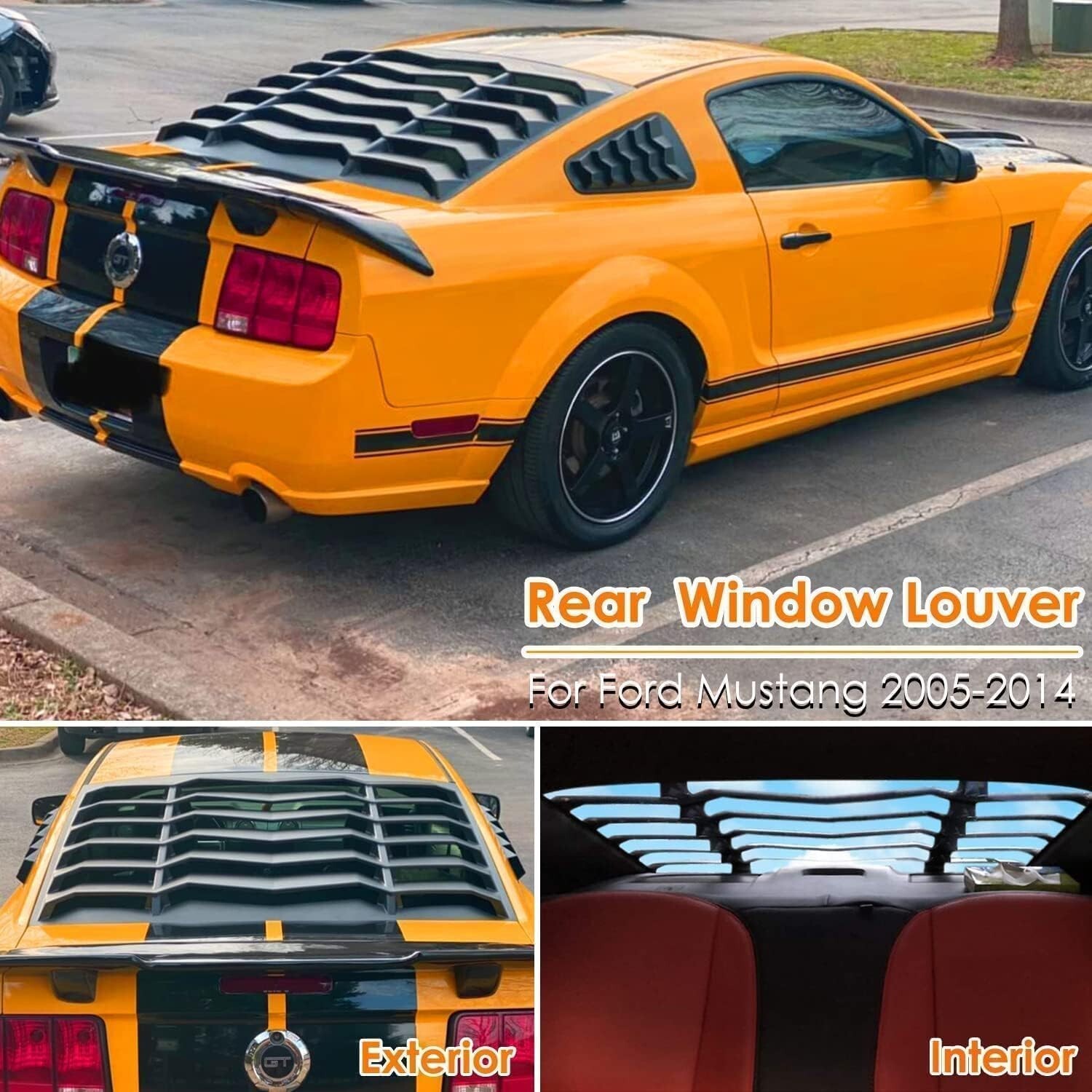 Rear & Side Window Louver Sun shade Scoop Cover for Ford Mustang 2005-2014