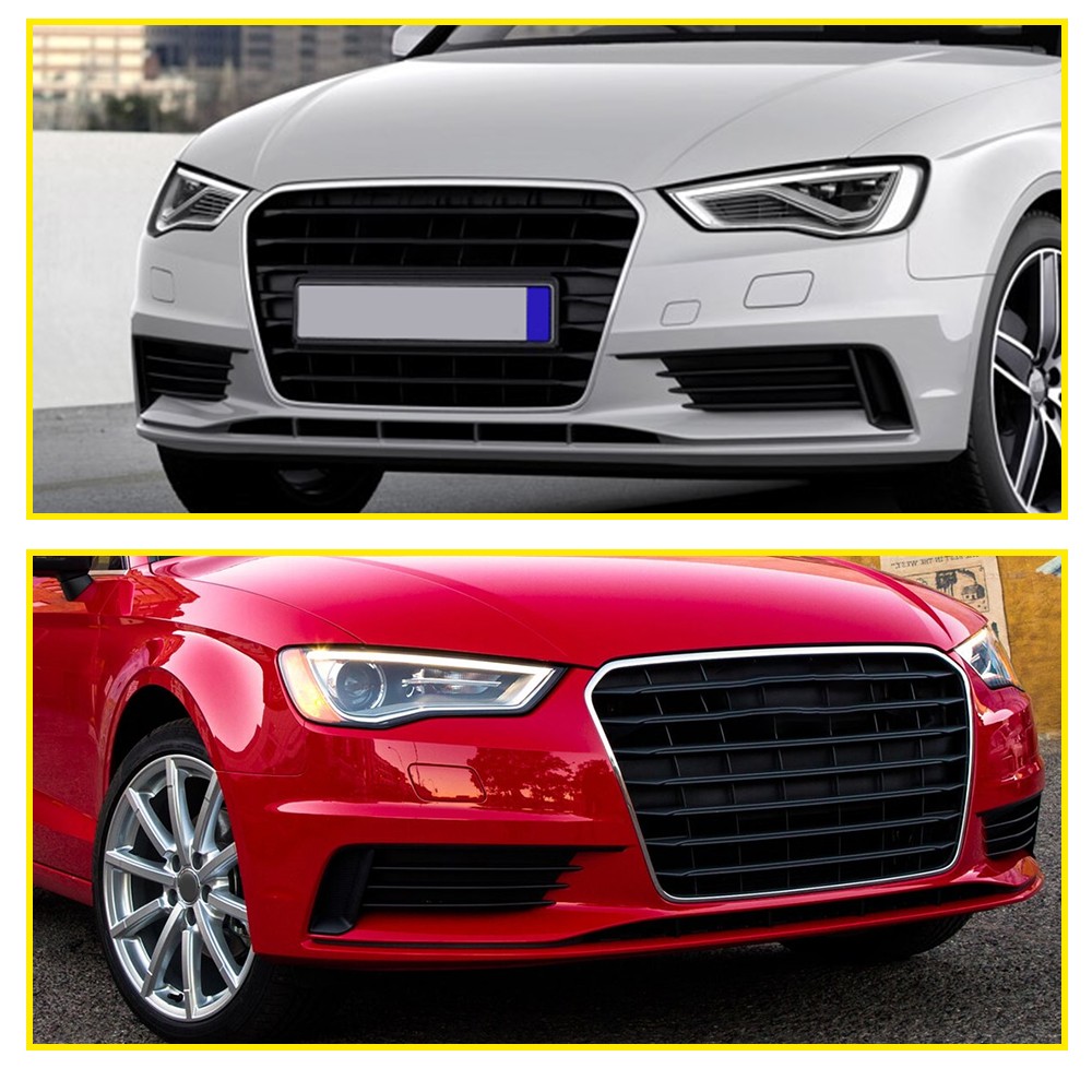 Front Left Right Bumper Fog Light Cover Grille Bezel for Audi A3 S3 2013-2017