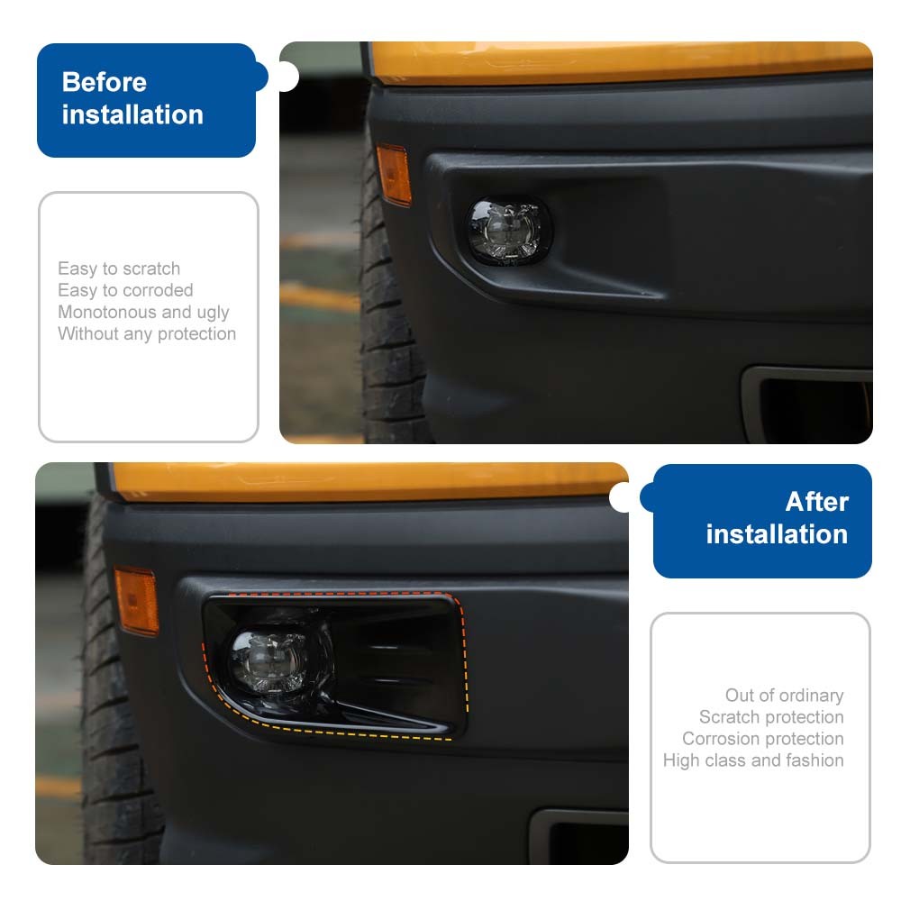 For Ford Bronco Sport 2021+ Front Bumper Fog Light Lamp Frame Trim Cover Overlay