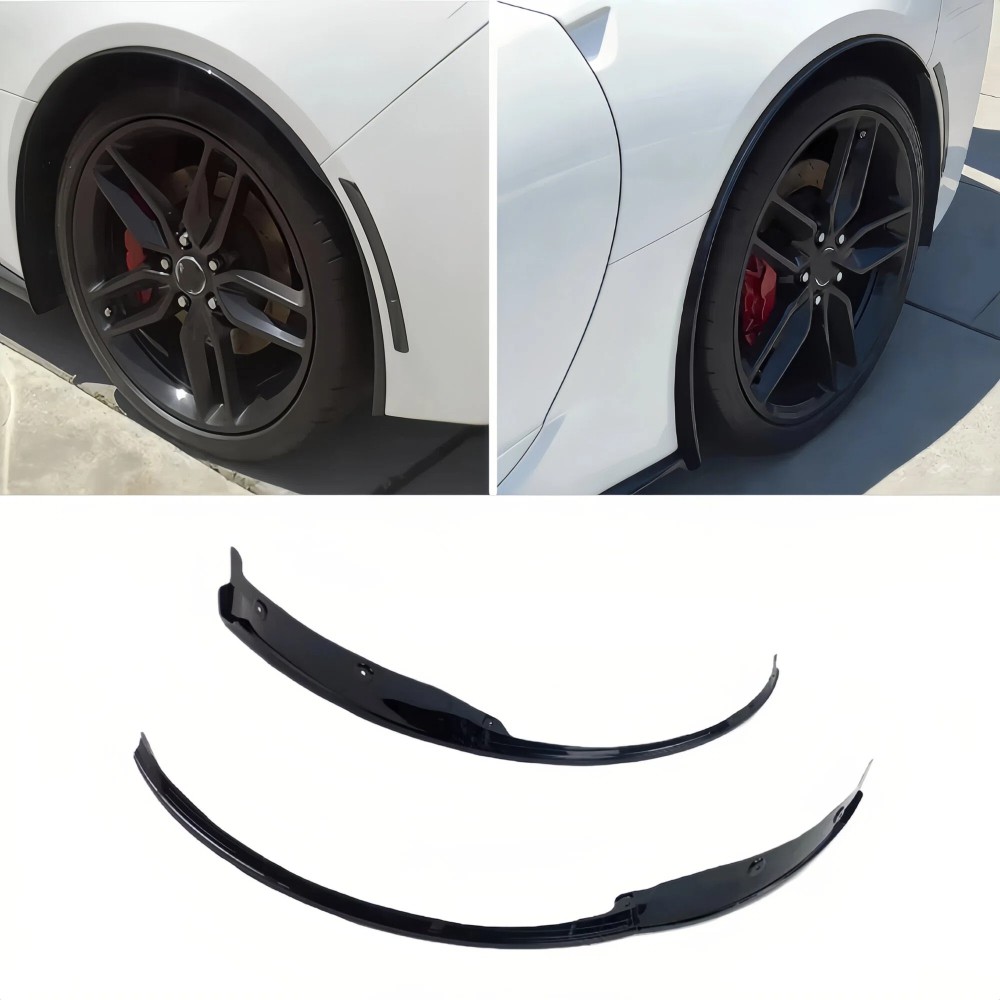 For Corvette C7 Z06 2014-2019 Glossy Black Rear Wheel Molding Trim Fender Flares