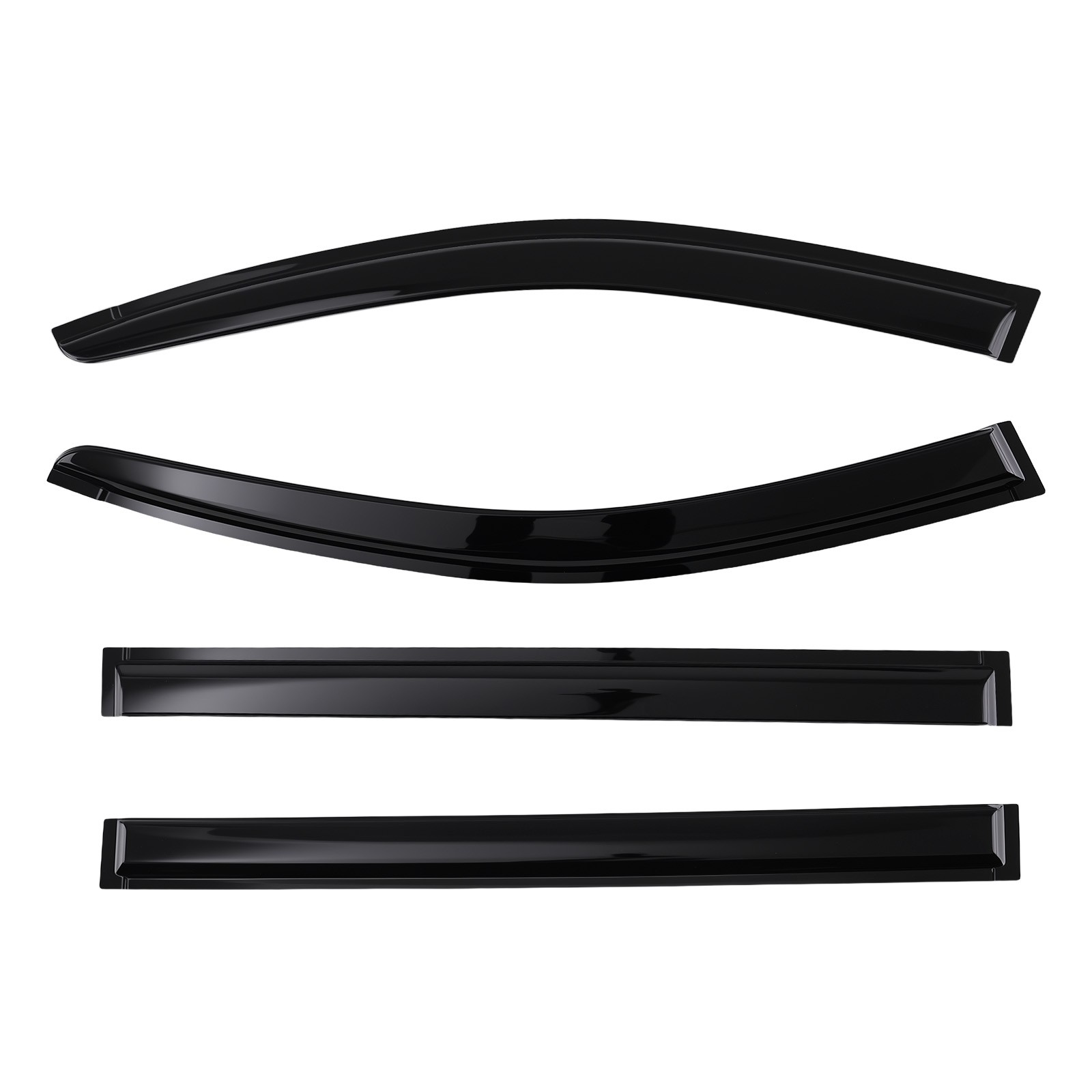 Rain Guards Wind Deflectors for Dodge Grand Caravan 2008-2020 Black 2.5mm