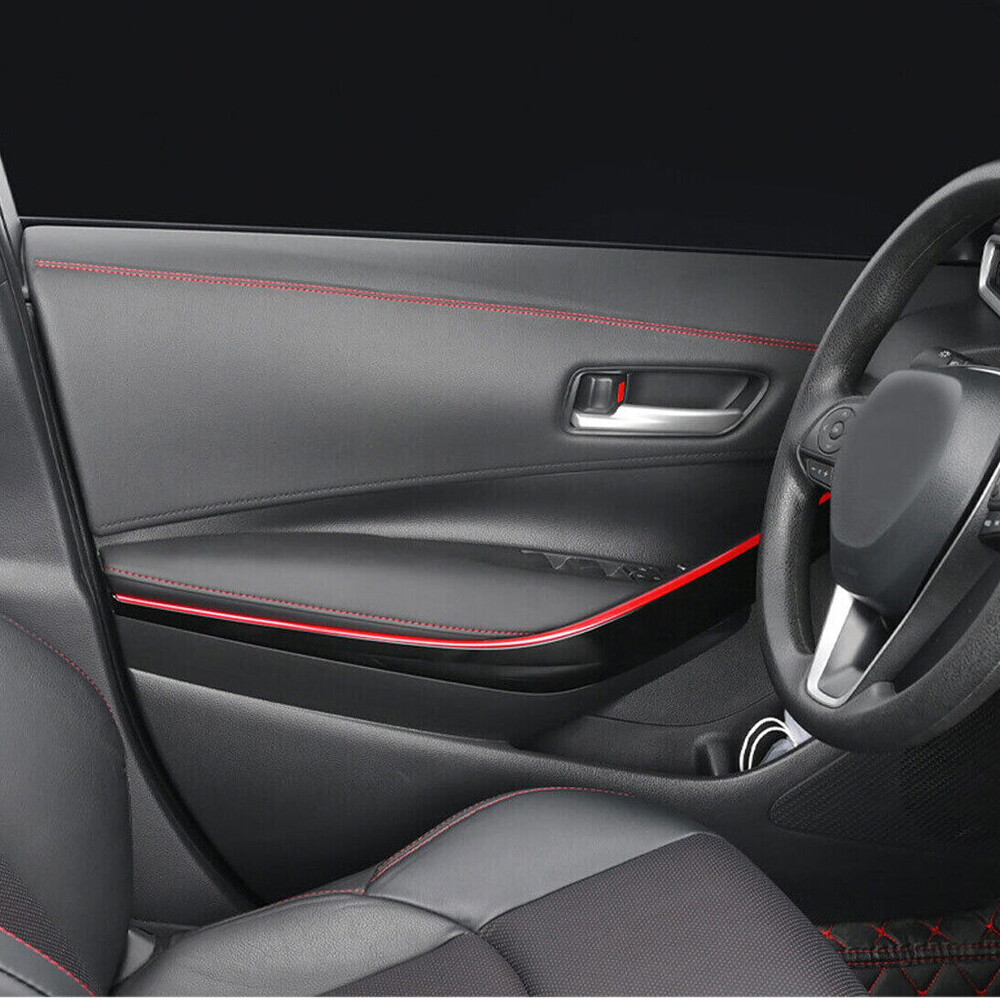 2M Car PU Leather Strips Red Car Dashboard Decor Line Strip Trim Accessories