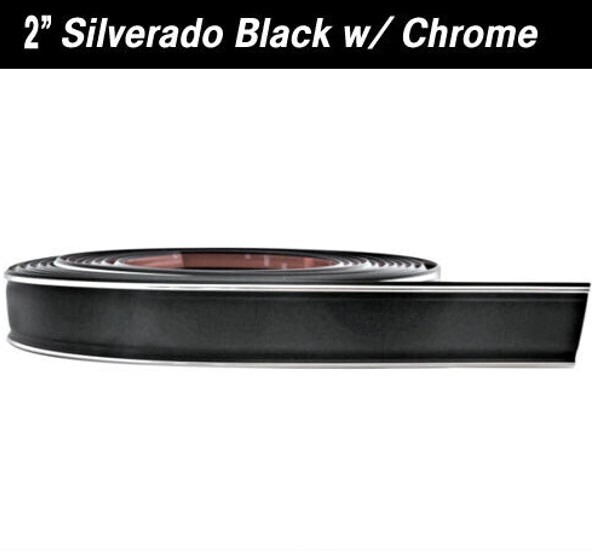 Cowles 2″ x 30′ Black and Chrome Body Side Molding fits Silverado