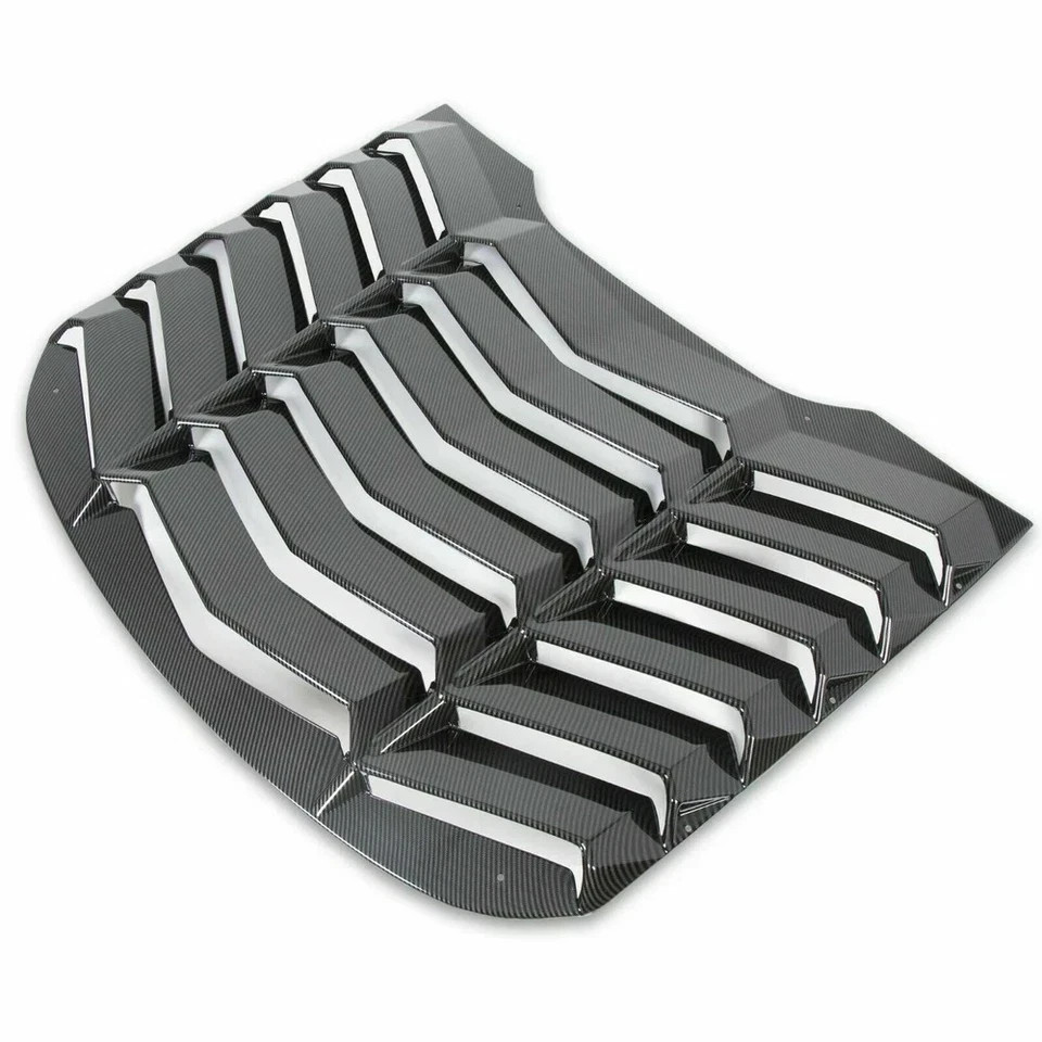 Carbon Fiber Style Window Louver Cover Sun Shade Vent For 2015-2023 Ford Mustang