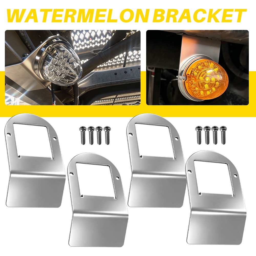 4-10x Watermelon Light Frame Bracket For Truck Trailer 304 Stainless Steel Mount