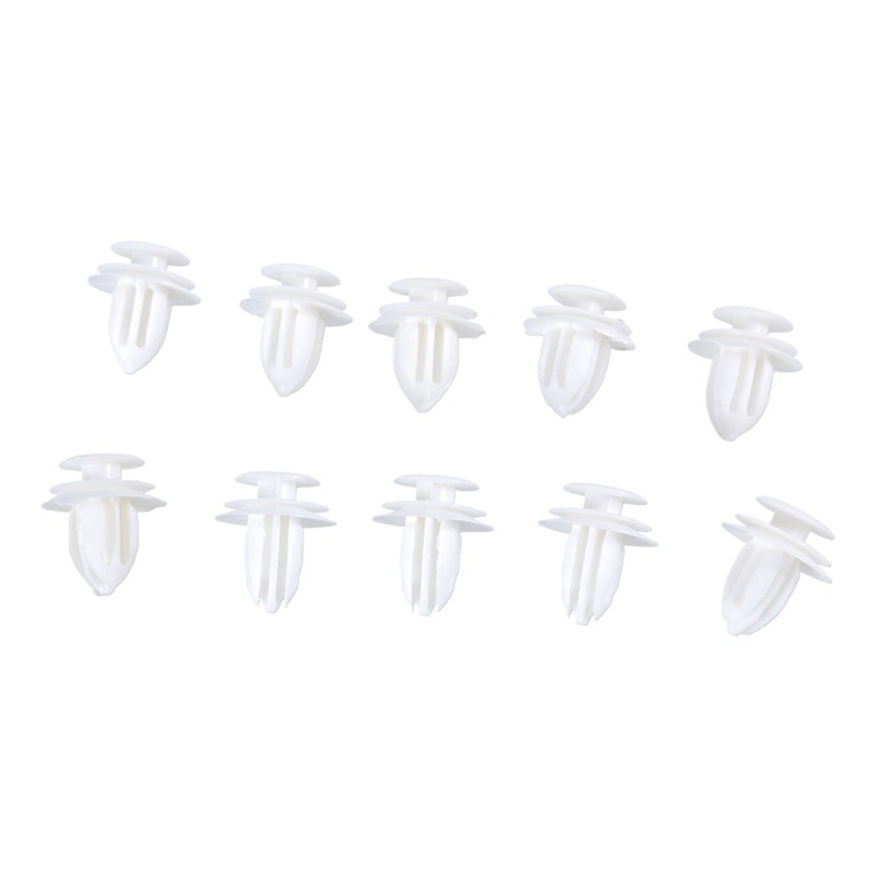 10pcs Nylon Trim Board Panel Retainer Clips Rivet Fasteners White for