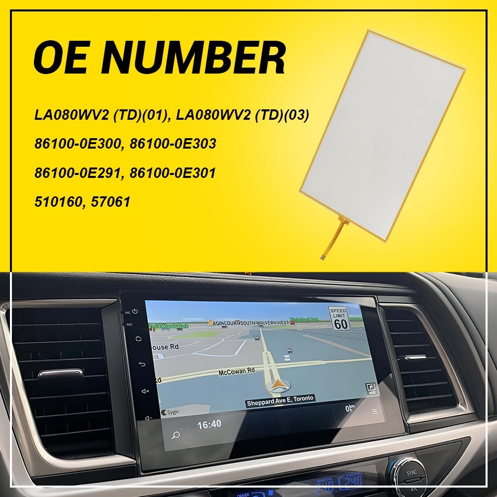 1-5X 8″ Touch Screen Glass Digitizer Panel For 2014-2019 Toyota Highlander New