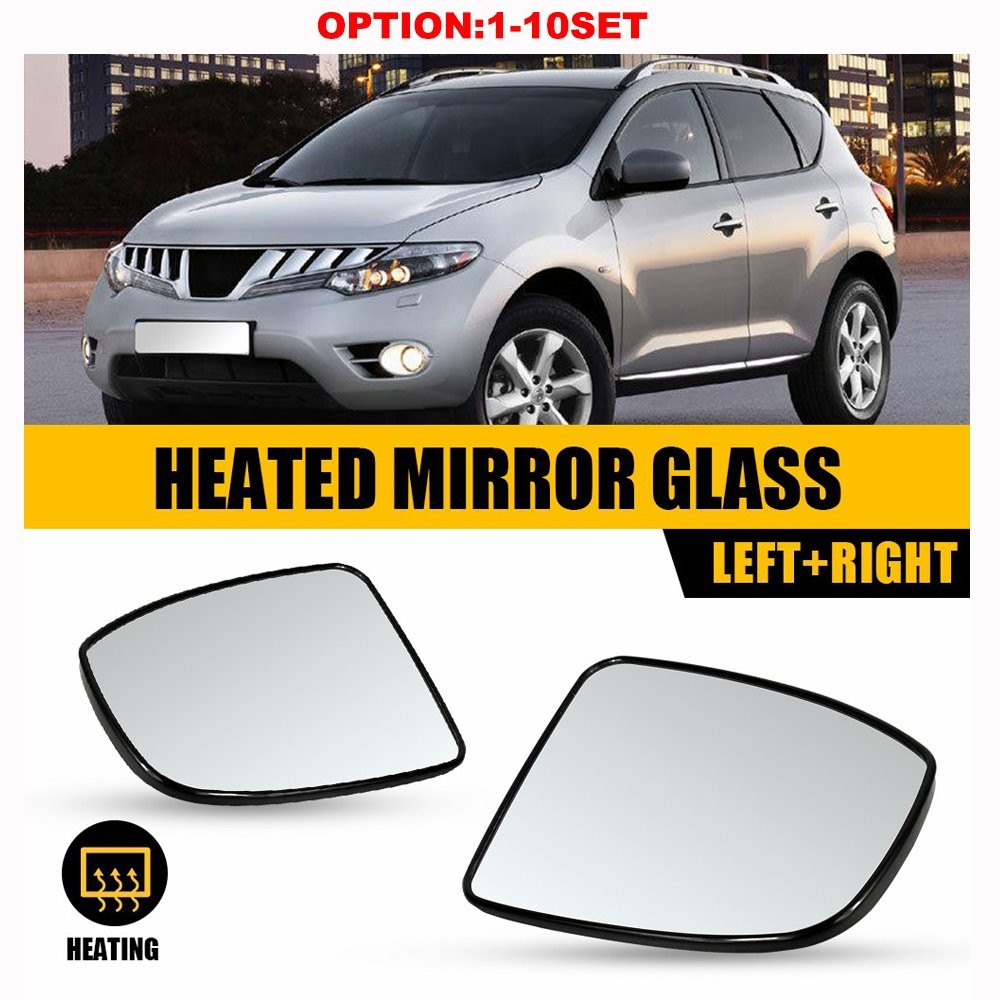 Mirror Glass For Nissan Murano 2009-2014 Heated Left Right Side w/ Backing Plate