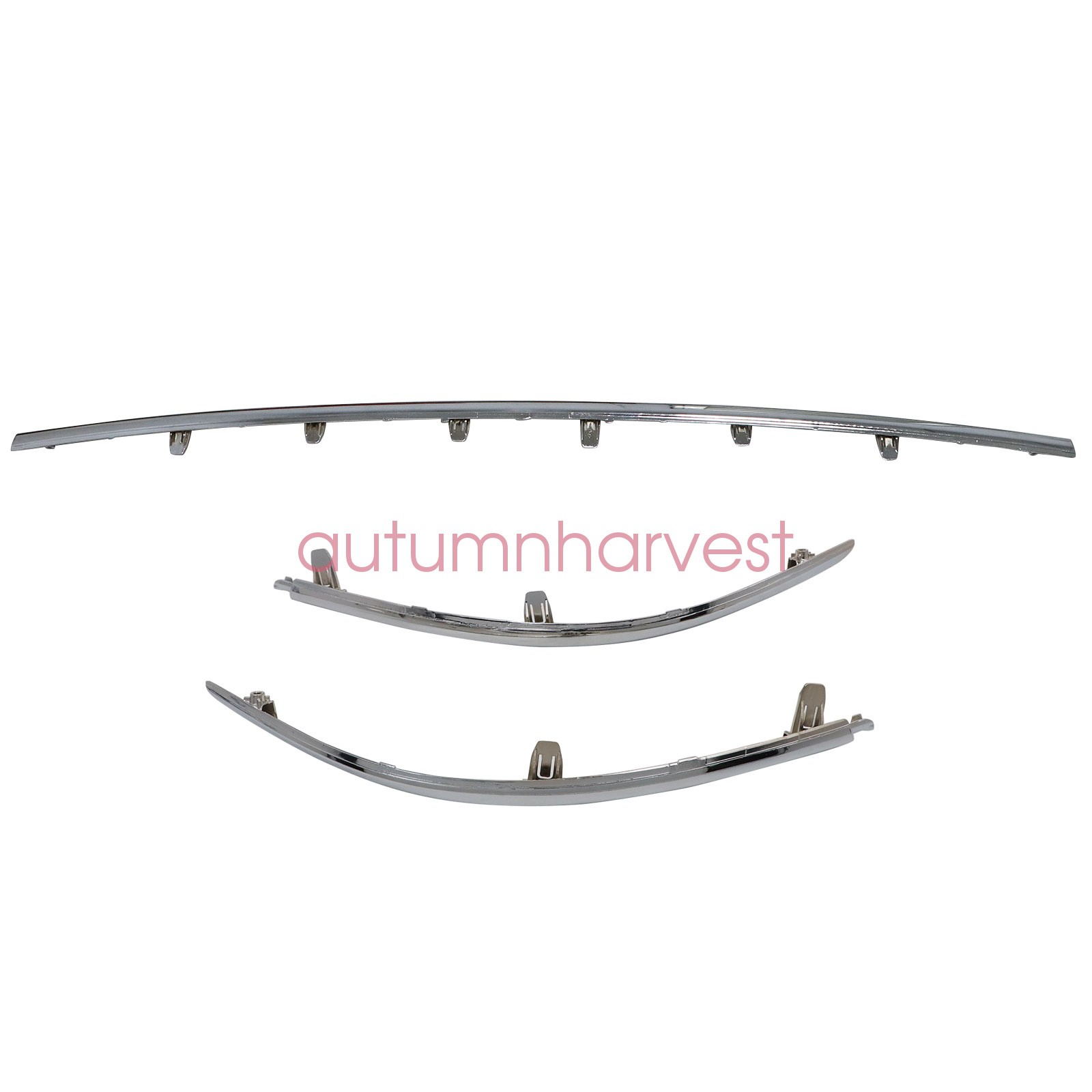 3Pcs Rear Bumper Center Left Right Chrome Molding For Nissan Murano 2015-20