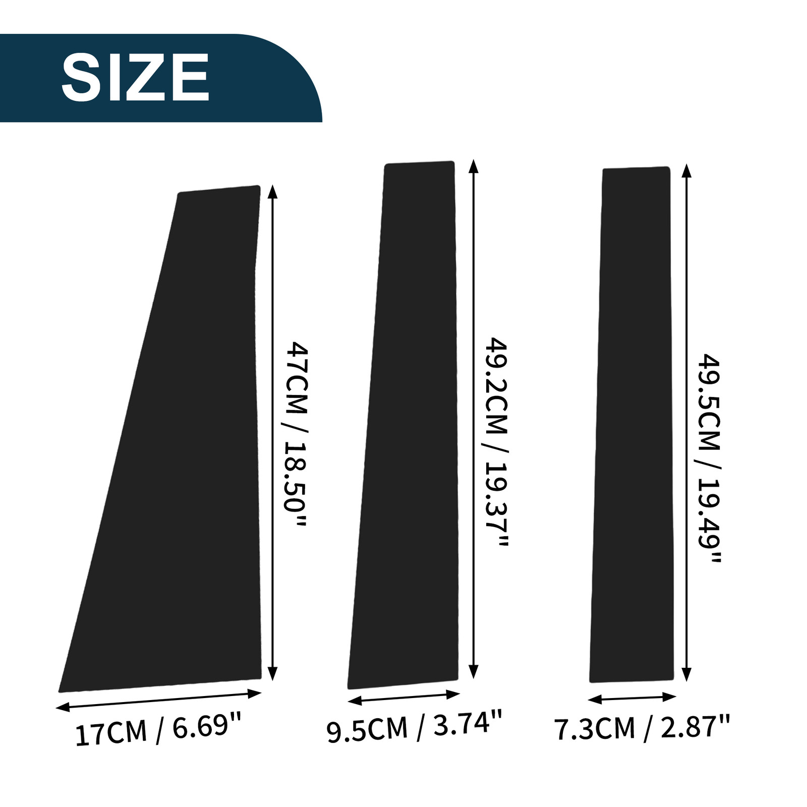 6 Pcs Car Door Pillar Window Trim for Toyota Sienna 2011-2020 Black
