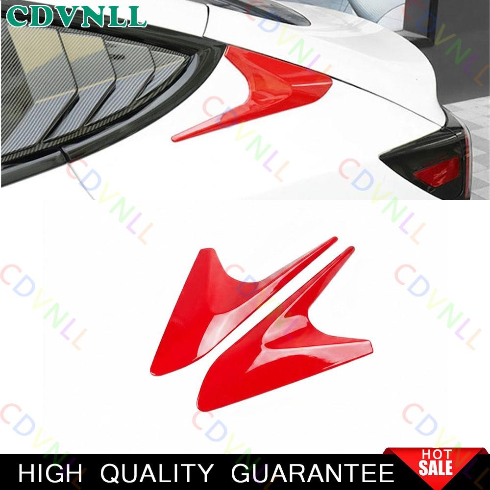 For Tesla Model 3 2017-2021 Bright Red Rear Window Side Spoiler Cover Trim 2PCS