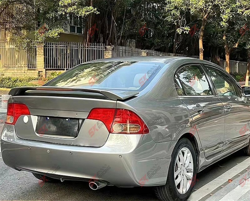 ABS For Honda Civic Sedan Unpainted Rear Trunk Spoiler Wing With Light 2006-2011