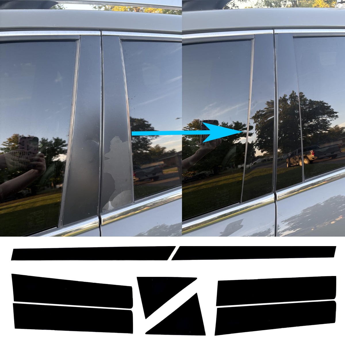 Glossy Window Pillar Post Decal Kit For 2017-20 Hyundai Elantra Avante Facelift