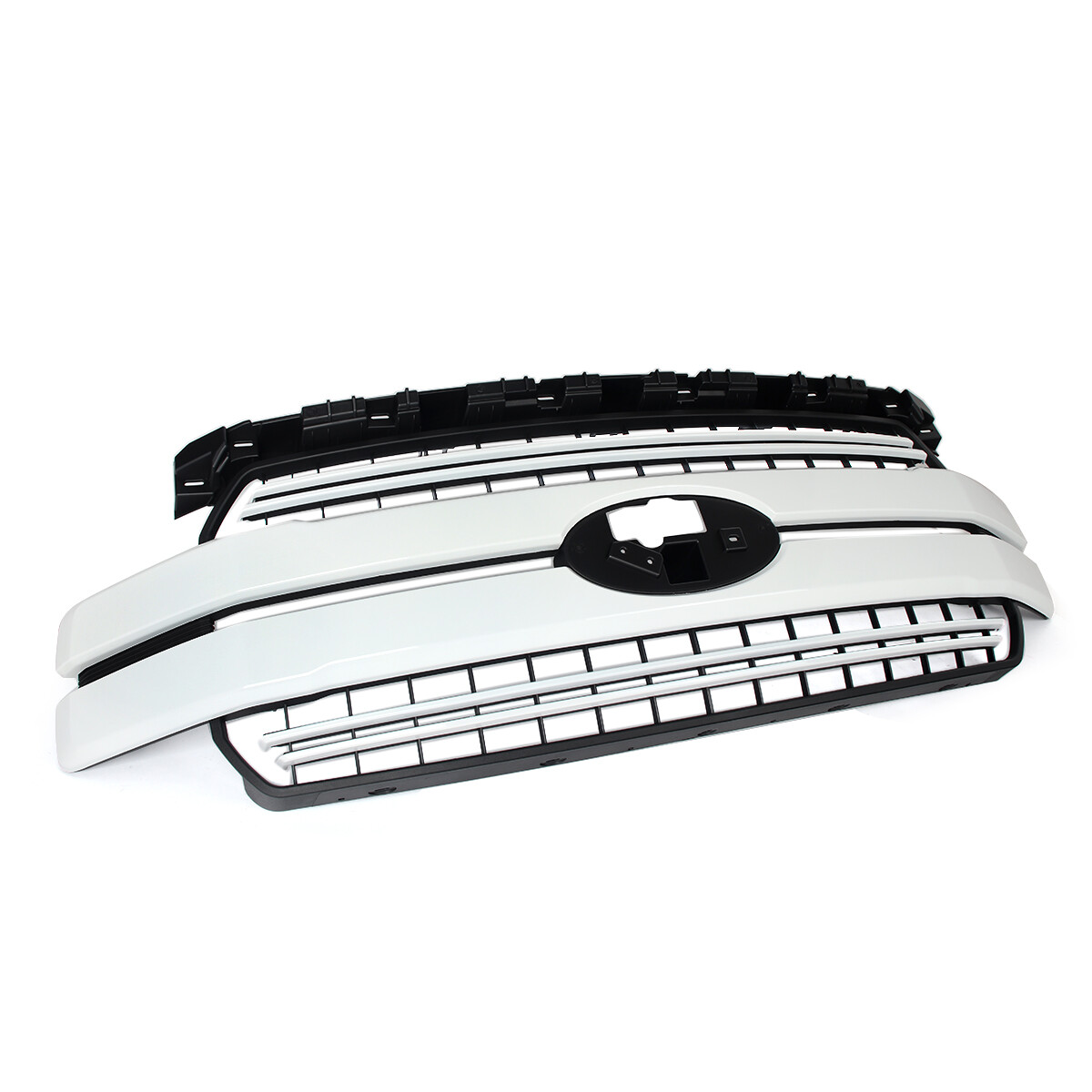 Oxford White+Black Front Upper Grille For 2018-2020 Ford F-150 F150 Lariat Style