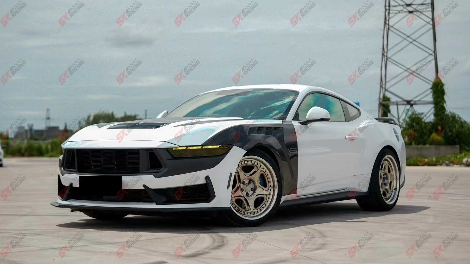 Carbon Fiber Front Side Fender Cover Kits Fits Ford Mustang S550 S650 2018-2027