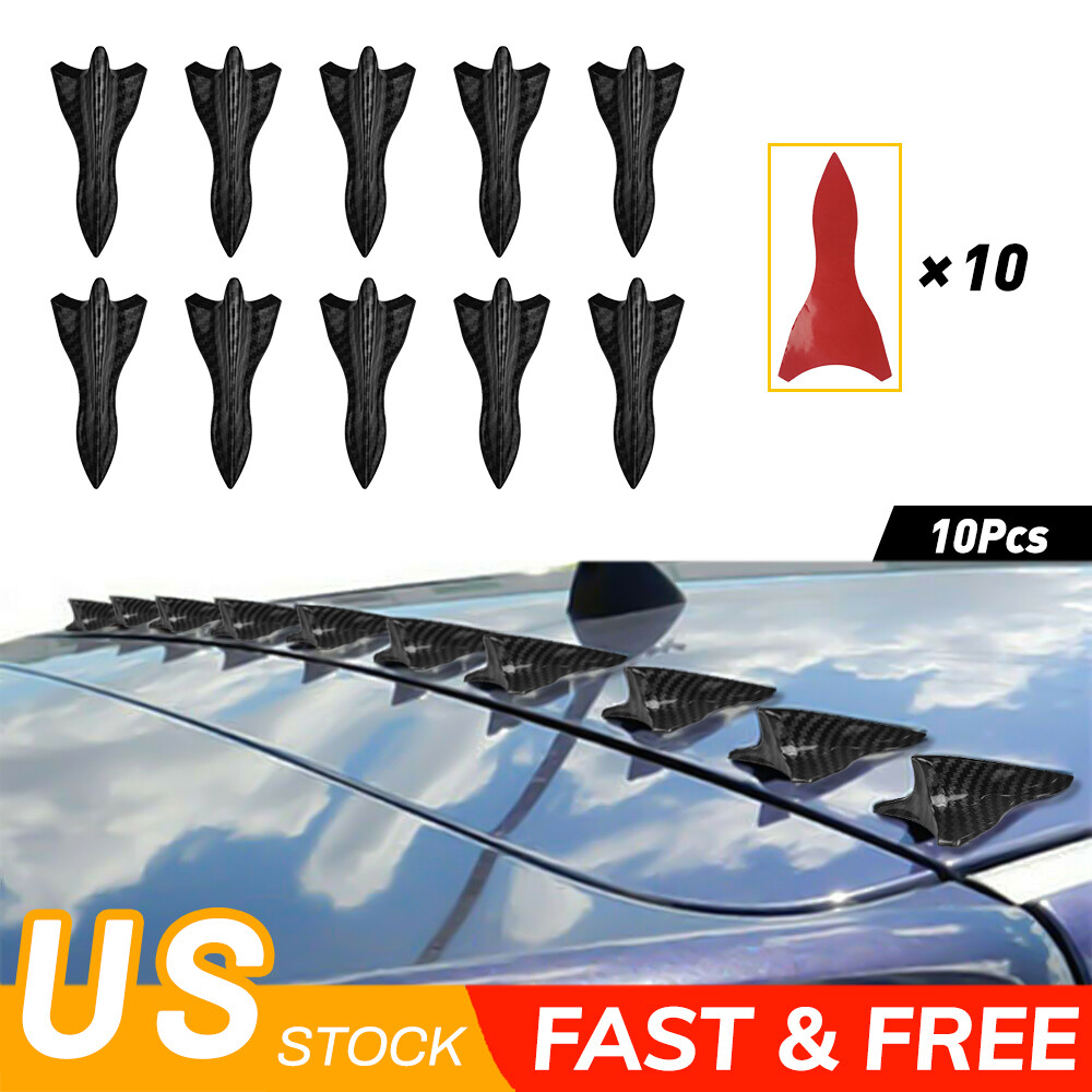 Carbon Fiber Sticker Car SUV Roof Spoiler Bumper Shark Fin Decor Accessories