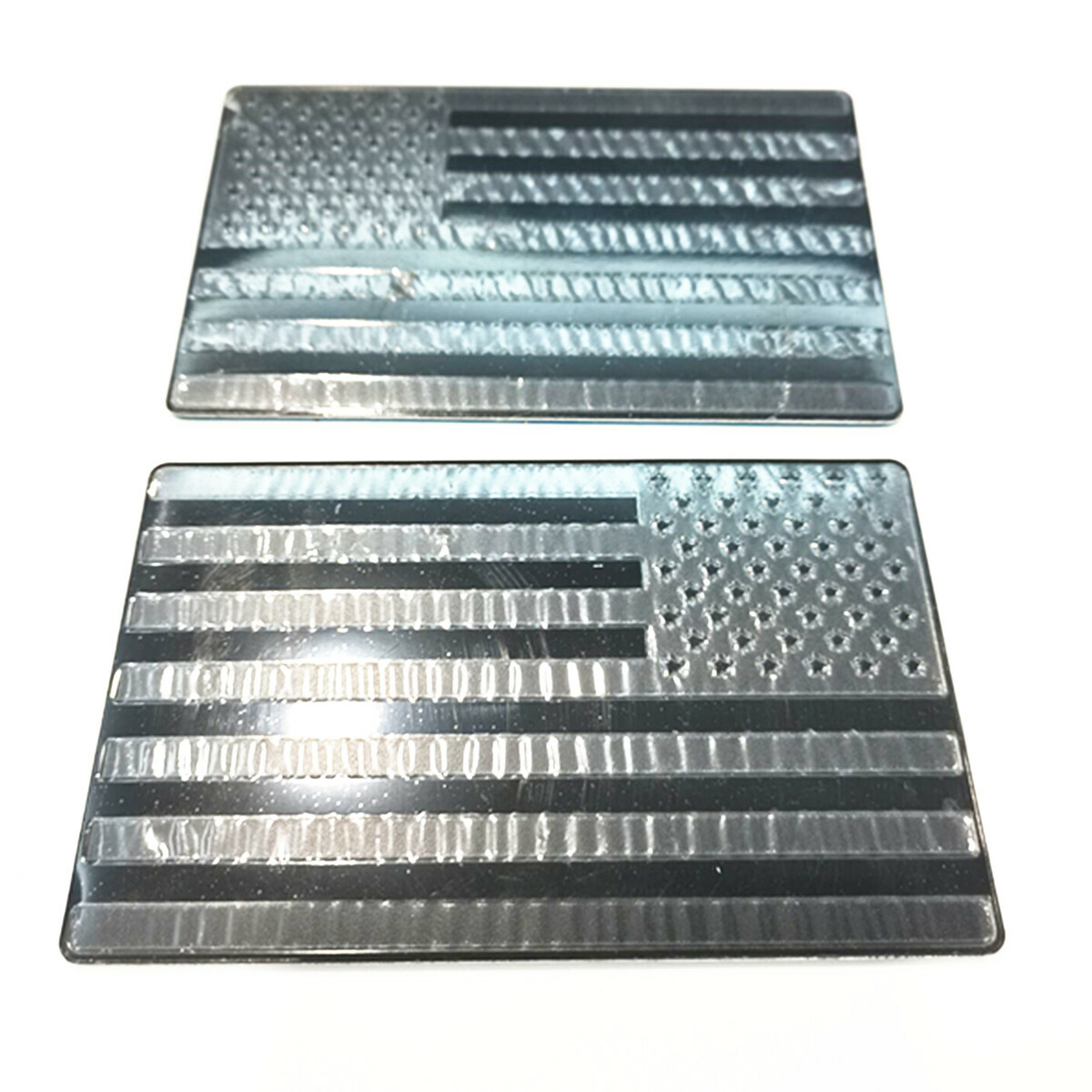 2X Car 3D Metal American Flag Stickers Decal Black Aluminum Styling Accessories