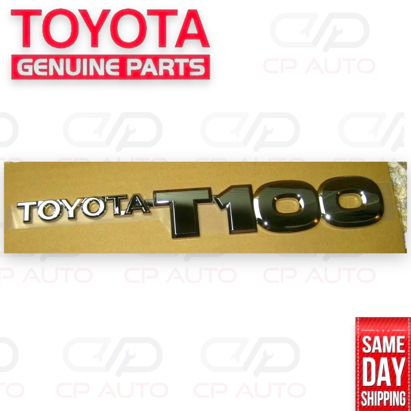 93 – 98 TOYOTA T100 FRONT DOOR FENDER CHROME NAMEPLATE LOGO BADGE EMBLEM OEM NEW