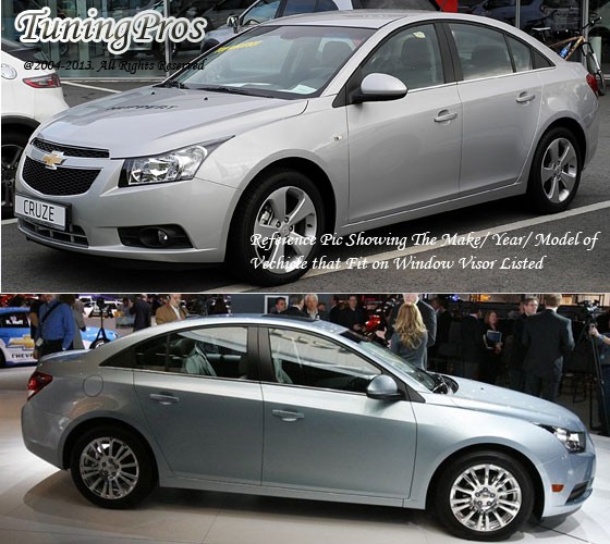 For Chevrolet Cruze 2011-2015 Black Out-Channel Window Rain Guards Visor 4pc Set