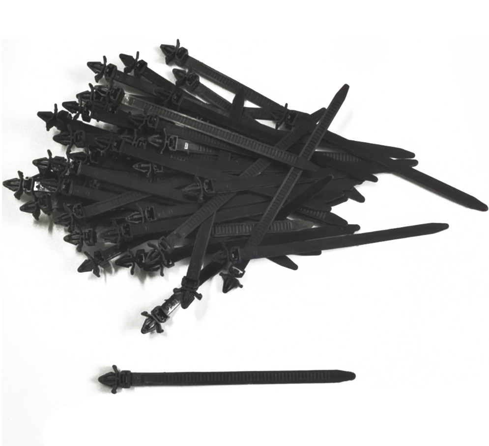 50 Pcs Car Nylon Fixed Wrap Strap Line Cable Wire Zip Tie Harness Fastener Clips